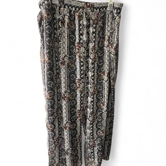 krazy kat Pants - Krazy Kat Black and Cream Wide Leg Pants